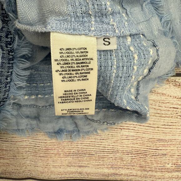 Lot of 2 Cloth & Stone Blouses Womens Small Blue Pink Button Down Tie Back - Picture 13 of 16